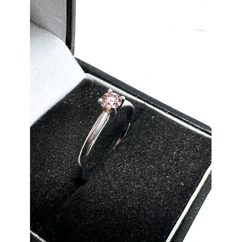 241 - 9ct white gold enhanced pink diamond ring (1.4g)