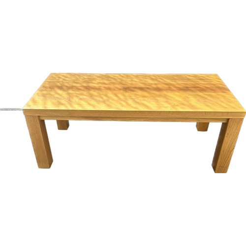 358 - Solid oak coffee table, approximate measurements: Height 17 inches, Length 43.5 inches, Depth 20 inc... 