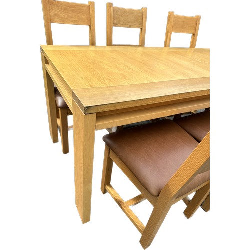 365 - Willis and Gambier solid oak table and 6 matching solid chairs, table measurements: 72 inches, Width... 