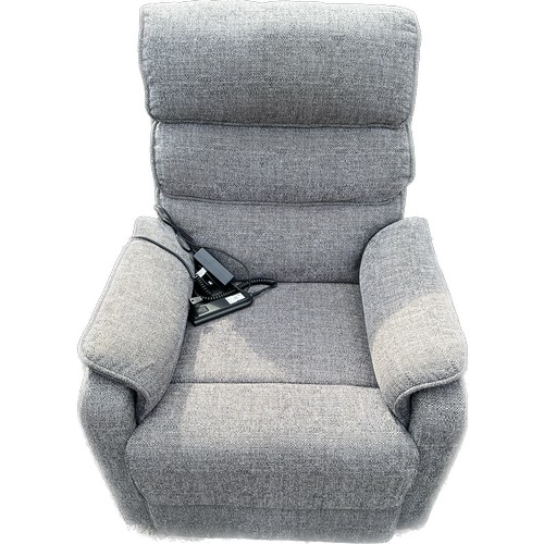 372 - Grey fabric electric reclining arm chair, good overall condition, approximate measurements: Height 4... 