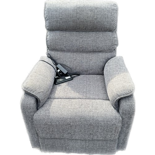 372 - Grey fabric electric reclining arm chair, good overall condition, approximate measurements: Height 4... 