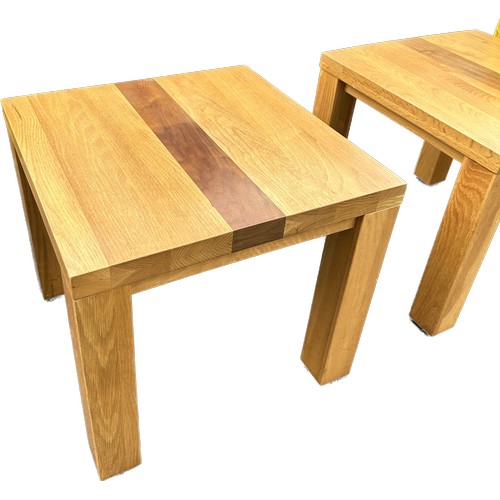 362 - Pair Solid oak side tables, approximate measurements: Height 18 inches, 19 inches square