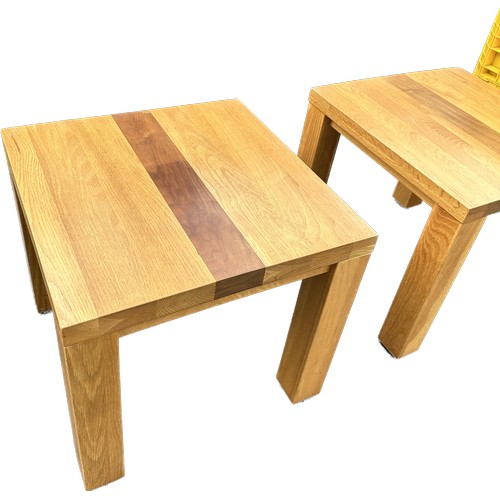 362 - Pair Solid oak side tables, approximate measurements: Height 18 inches, 19 inches square