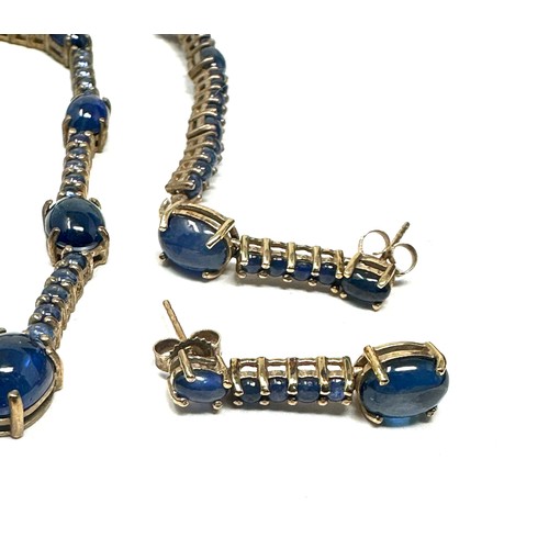 148 - 3 x 9ct yellow gold vintage kyanite tennis necklaces, as seen missing 1 stone (37.8g)