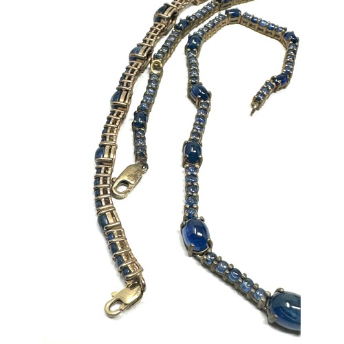 148 - 3 x 9ct yellow gold vintage kyanite tennis necklaces, as seen missing 1 stone (37.8g)