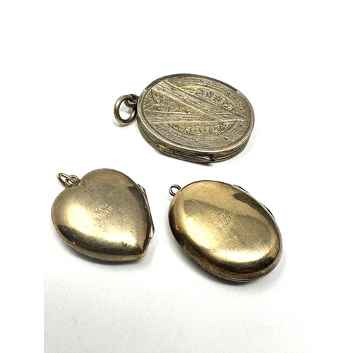 286 - 3 x 9ct gold back and front engraved lockets (11.2g)