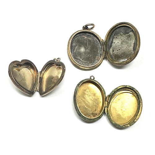 286 - 3 x 9ct gold back and front engraved lockets (11.2g)