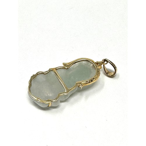 165 - 18ct gold vintage jade buddha pendant (7.1g)