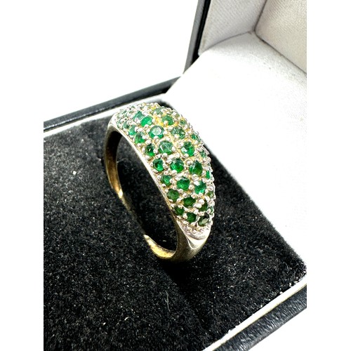 175 - 9ct gold emerald dress ring (2.4g)