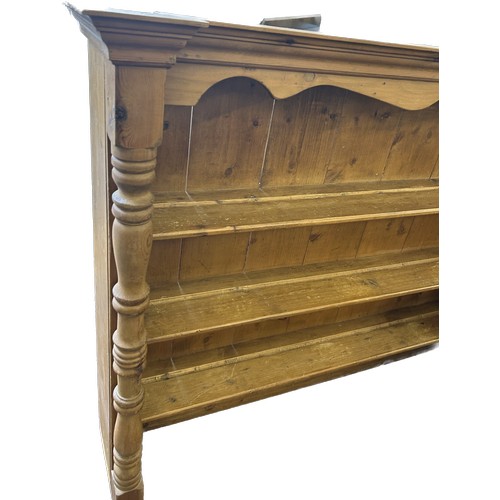 378 - Pine bookcase/ dresser back 46 inches tall 58 inches wide 12 inches diameter