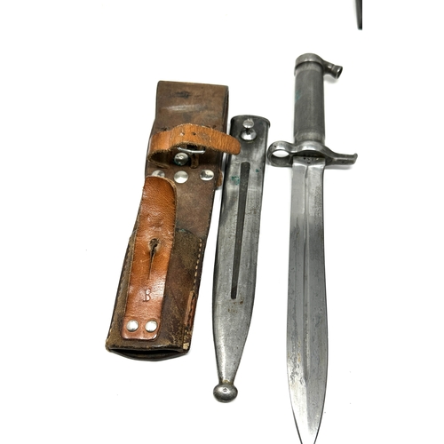 55 - Swedish M1896 mauser bayonet with scabbard & leather frog