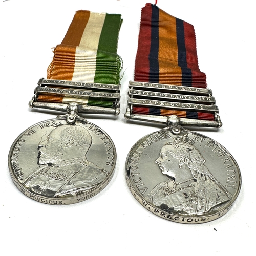 72 - Boer war Q.s.a & k.s.a pair to 3003 pte j.w precious york & lancs reg