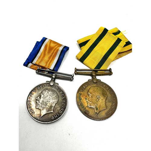 75 - ww1  T.F.W.M & War medal to 1755 pte j hustwit west york reg