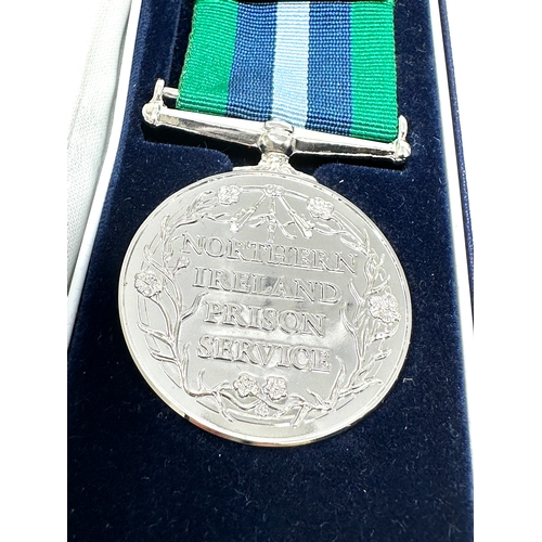 78 - Rare Boxed Northern Ireland Prison service long service medal to desmond joseph Mc cabe