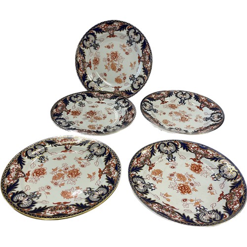 151 - 5 Royal Crown Derby plates, c1890, diameter of plates 10.5 inches