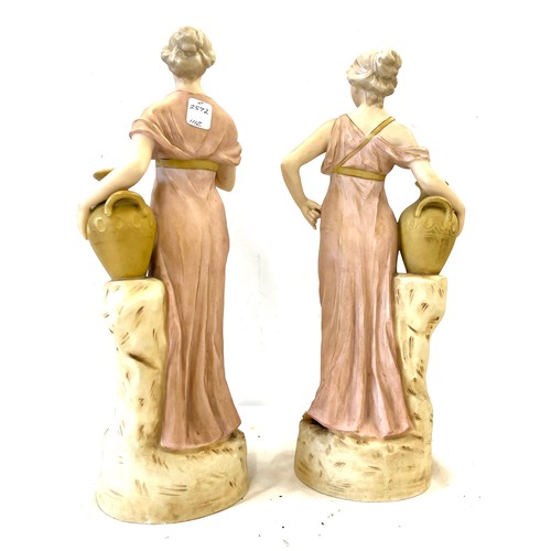 103 - Royal Dux water carrier figures, approximate height 14 inches