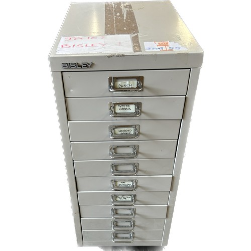 436 - 10 Drawer bisley filing cabinet 26.5 inches tall 11 inches wide 16 inches depth