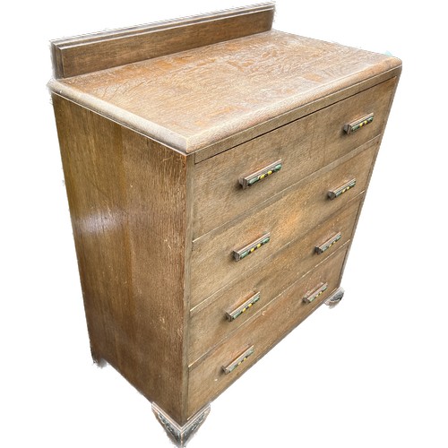 399 - 4 Drawer oak chest of draws measures approximately 38.5 inches tall 31.5 inches wide 17 inches depth