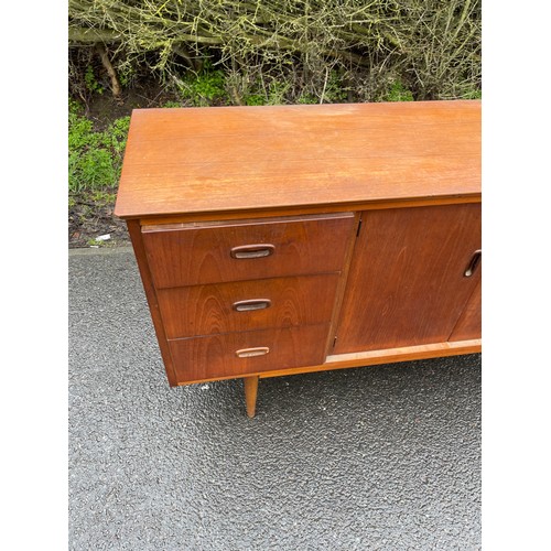 394 - Mid century 6 drawer 2 door teak sideboard measures approximately 32 inches tall 61 inches wide 17 i... 