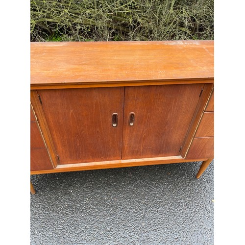 394 - Mid century 6 drawer 2 door teak sideboard measures approximately 32 inches tall 61 inches wide 17 i... 