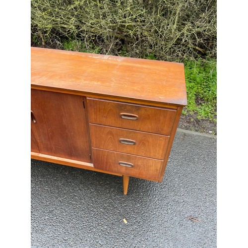 394 - Mid century 6 drawer 2 door teak sideboard measures approximately 32 inches tall 61 inches wide 17 i... 