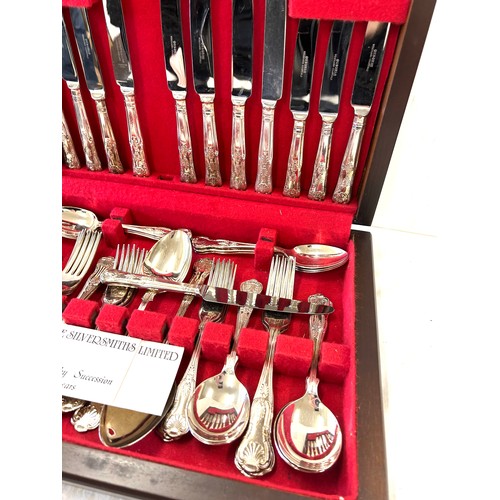 220 - Silver plated canteen of cutlery by Osbourne Silversmiths Limited, 12 place setting