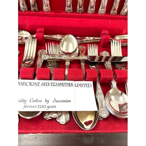 220 - Silver plated canteen of cutlery by Osbourne Silversmiths Limited, 12 place setting