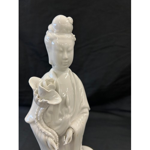 77 - Chinese Guanyin goddess of mercy, approximate height 14 inches, marks to base