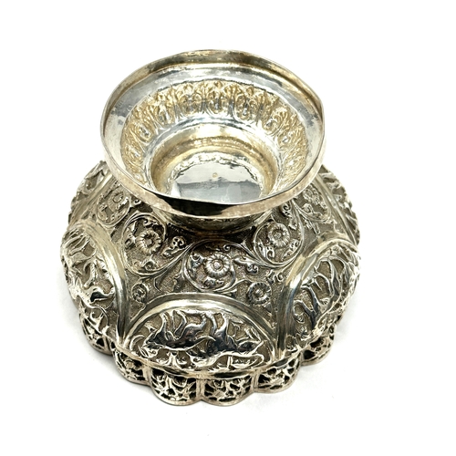 42 - Indian silver bowl measures approx 9cm dia height 7cm