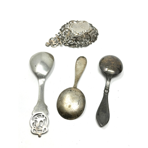 35 - 4 vintage silver caddy spoons