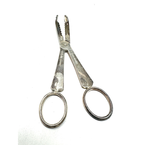 43 - Vintage continental silver sugar scissors