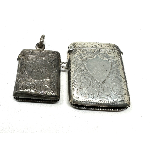17 - 2 antique silver vesta cases