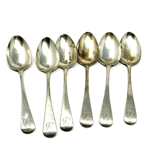 10 - 6 Antique georgian silver tea spoons