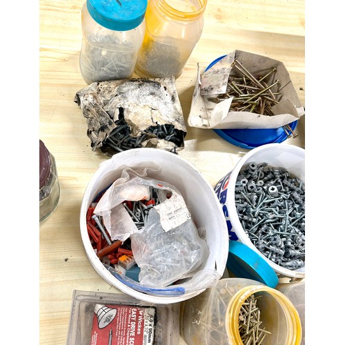 256 - Assortment of screws, nails etc