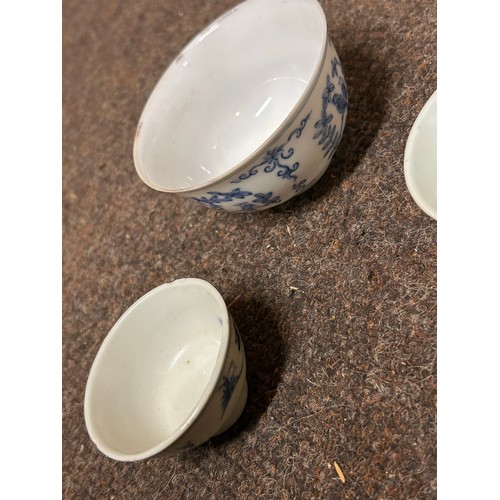 78 - 3 Small Chinese bowls marks to base, height of tallest 5cm