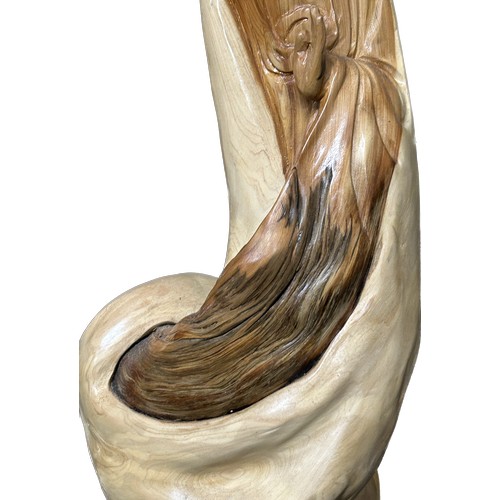 111 - Religious wooden carving, on stand approximate measurements: Height 15 inches,