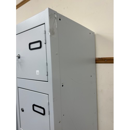 426 - Grey lockable 6 door metal locker cabinet with keys, approximate measurements: Height 70 inches, Wid... 