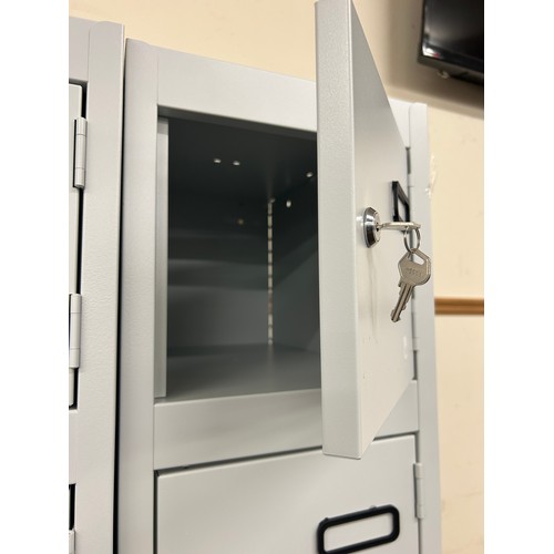 430 - Grey lockable 6 door metal locker cabinet with keys, approximate measurements: Height 70 inches, Wid... 