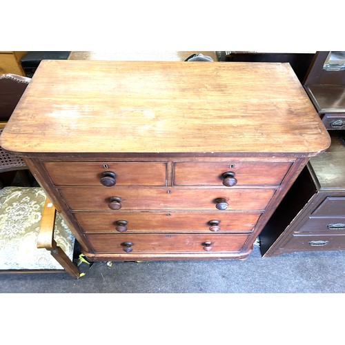 411 - Mahogany 2 over 3 victorian chest of drawers 41 inches tall 40 inches wide 20 inches depth