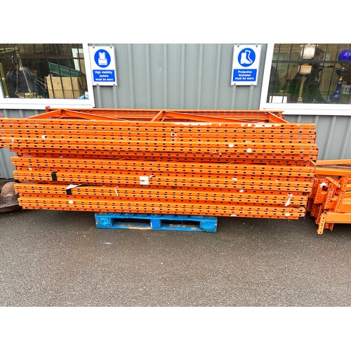 100T - Large selection of heavy duty pallet racking includes 17 uprights 106 inches tall, 10 short bars 56.... 