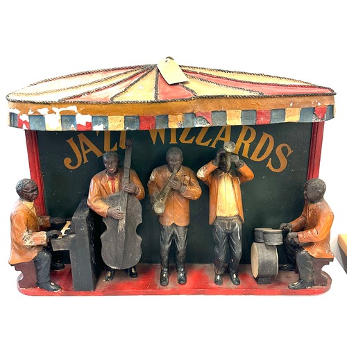 155 - Vintage Jazz Wizzard wall hanging model measures approx 19 inches tall 24 inches wide