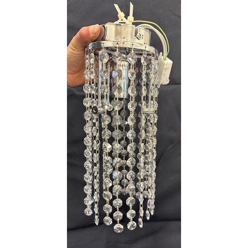 179 - Pair of Drop crystal glass ceiling light fitting