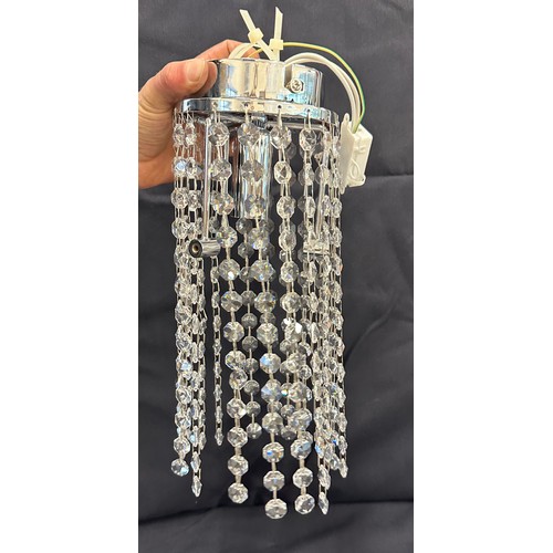 179 - Pair of Drop crystal glass ceiling light fitting