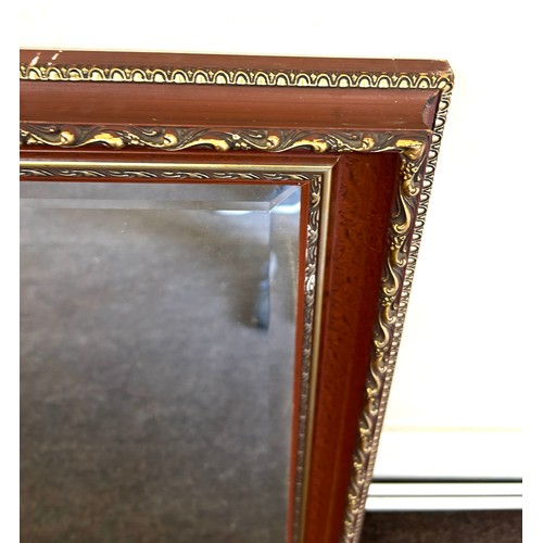 420 - Bevelled edge framed mirror, approximate measurements: Height 28.5 inches, Width 40 inches