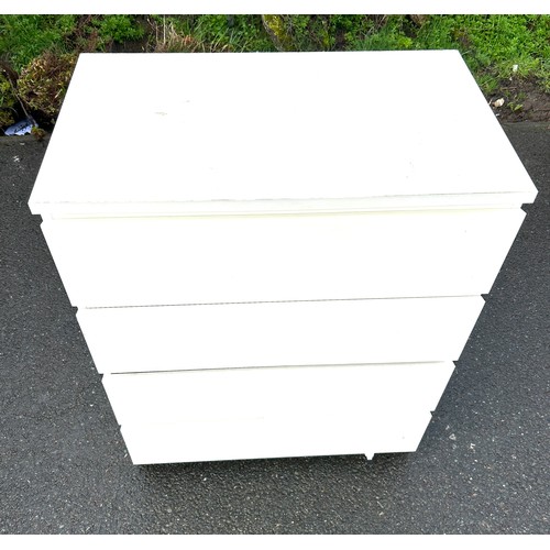 421 - White Ikea used chest, approximate measurements: Height 39.5 inches, Width 31.5 inches, Depth 19 inc... 