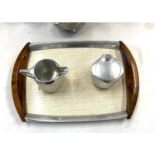 173 - Vintage Picquot ware stainless steel tea set