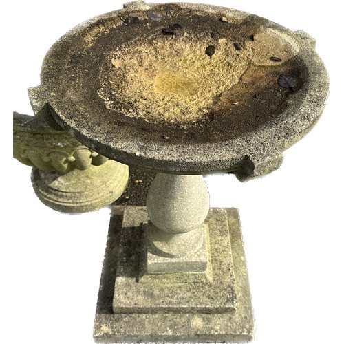 100Z - Concrete 2 piece bird bath 10 inches tall 21 inches diameter