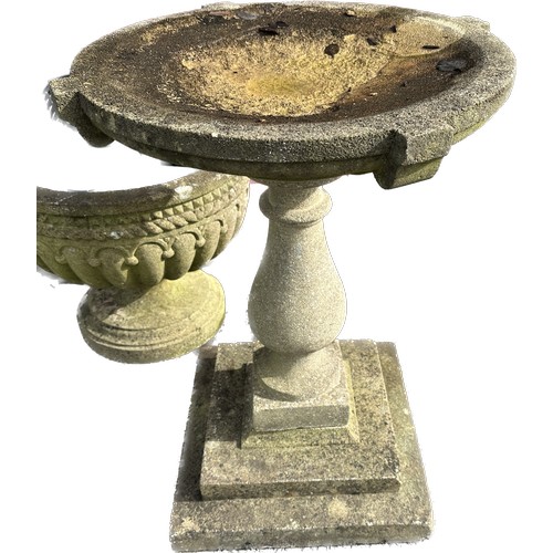 100Z - Concrete 2 piece bird bath 10 inches tall 21 inches diameter