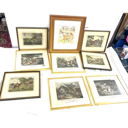 52 - Large selection of hunting scene prints to include the death, the check, going into cover etc