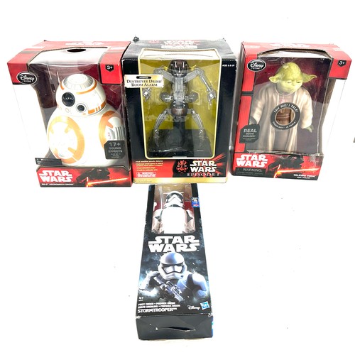 9 - 4 Boxed starwars items includes `destroyer droid, Yoda, BB-8 etc